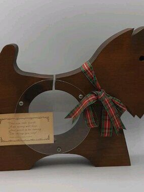 Vintage Handcrafted Wood Scotty Dog Coin Bank Scottish Terrier 10.5” Long
